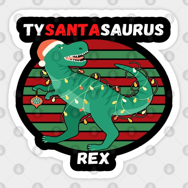 Santa Dinosaur T-Rex Raptor Christmas Presents Family Gift Sticker by Lone Wolf Works